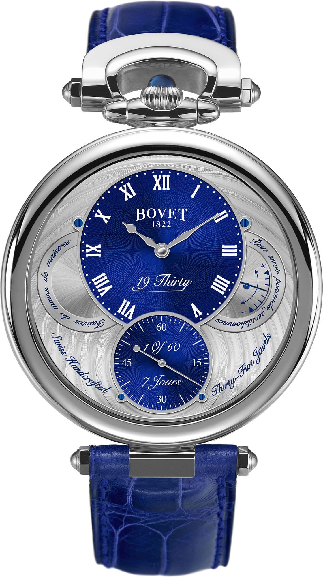 Bovet 19Thirty Great Guilloché 42 mm Watch in Blue Dial For Men - 1
