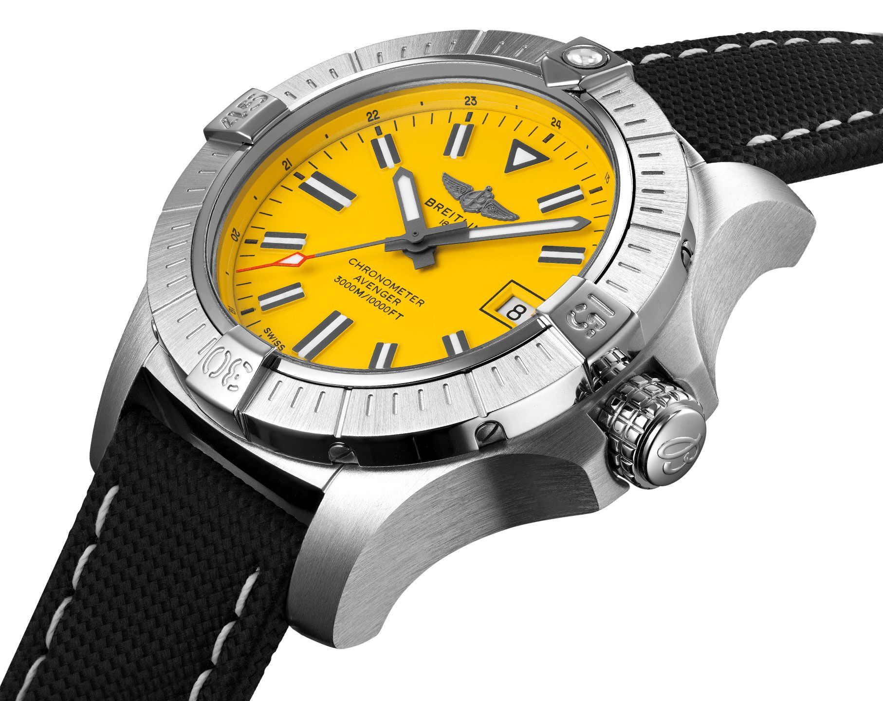 Breitling Avenger  Yellow Dial 45 mm Automatic Watch For Men - 3