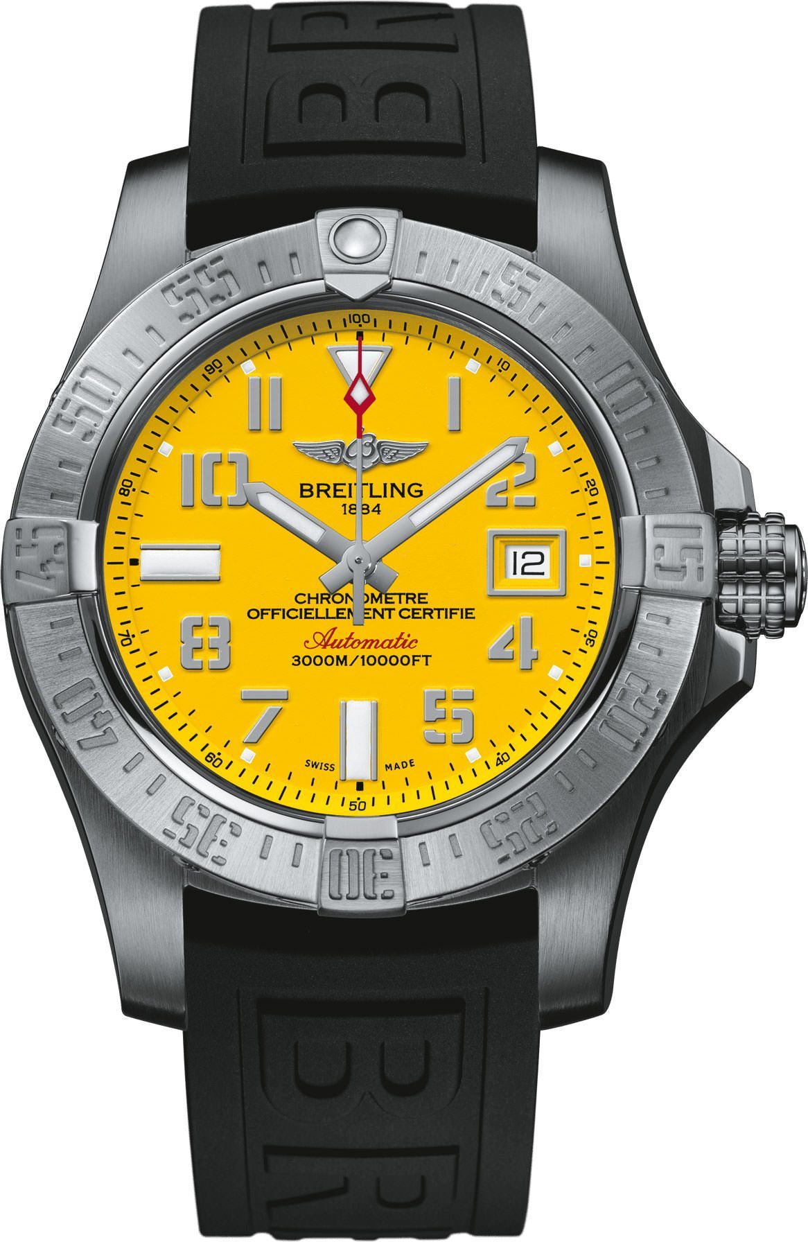 Breitling Avenger Avenger II Seawolf Yellow Dial 45 mm Quartz Watch For Men - 1