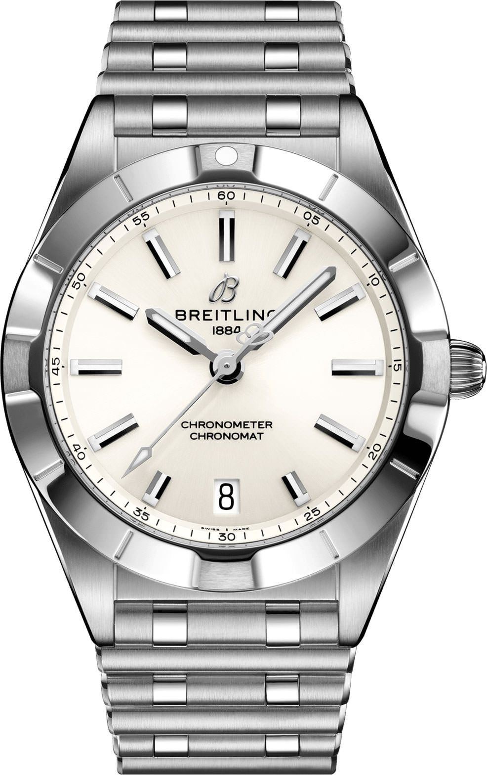 Breitling Chronomat  White Dial 36 mm Quartz Watch For Women - 1