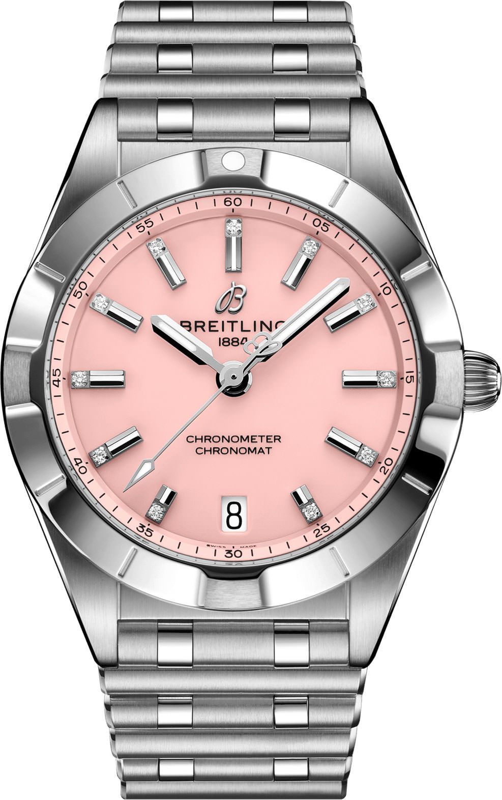 Breitling Chronomat  Pink Dial 32 mm Quartz Watch For Women - 1