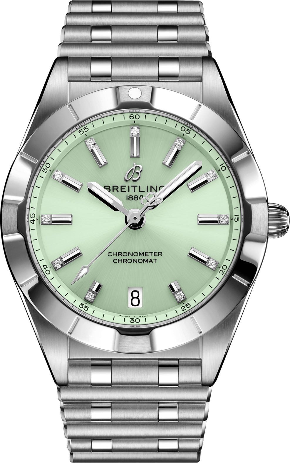 Breitling Chronomat  Green Dial 32 mm Quartz Watch For Women - 1