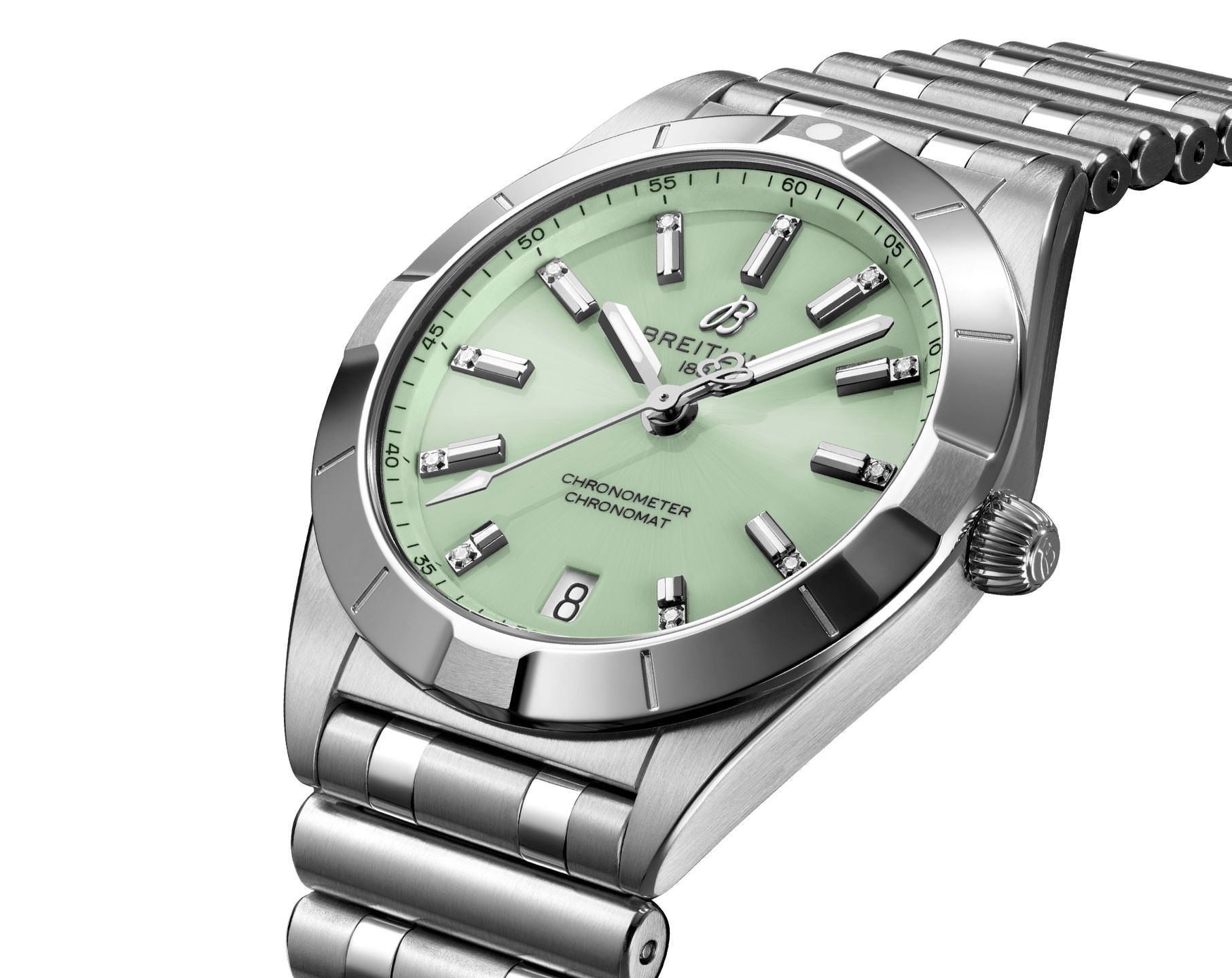 Breitling Chronomat  Green Dial 32 mm Quartz Watch For Women - 2