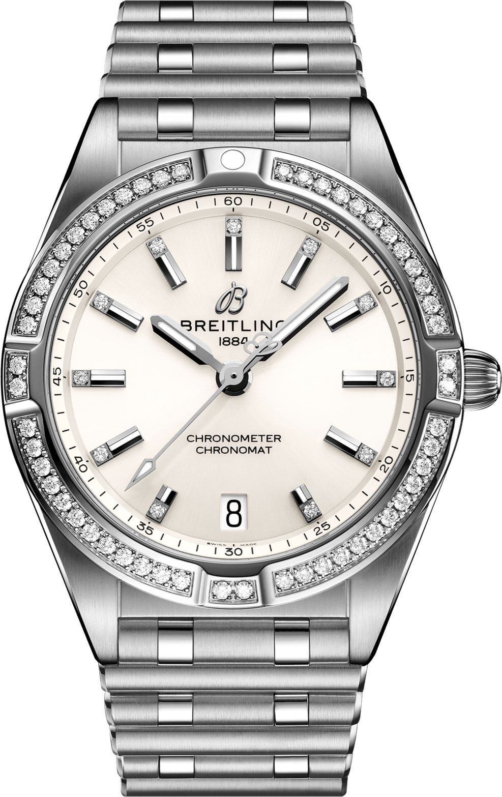 Breitling Chronomat  White Dial 32 mm Quartz Watch For Women - 1