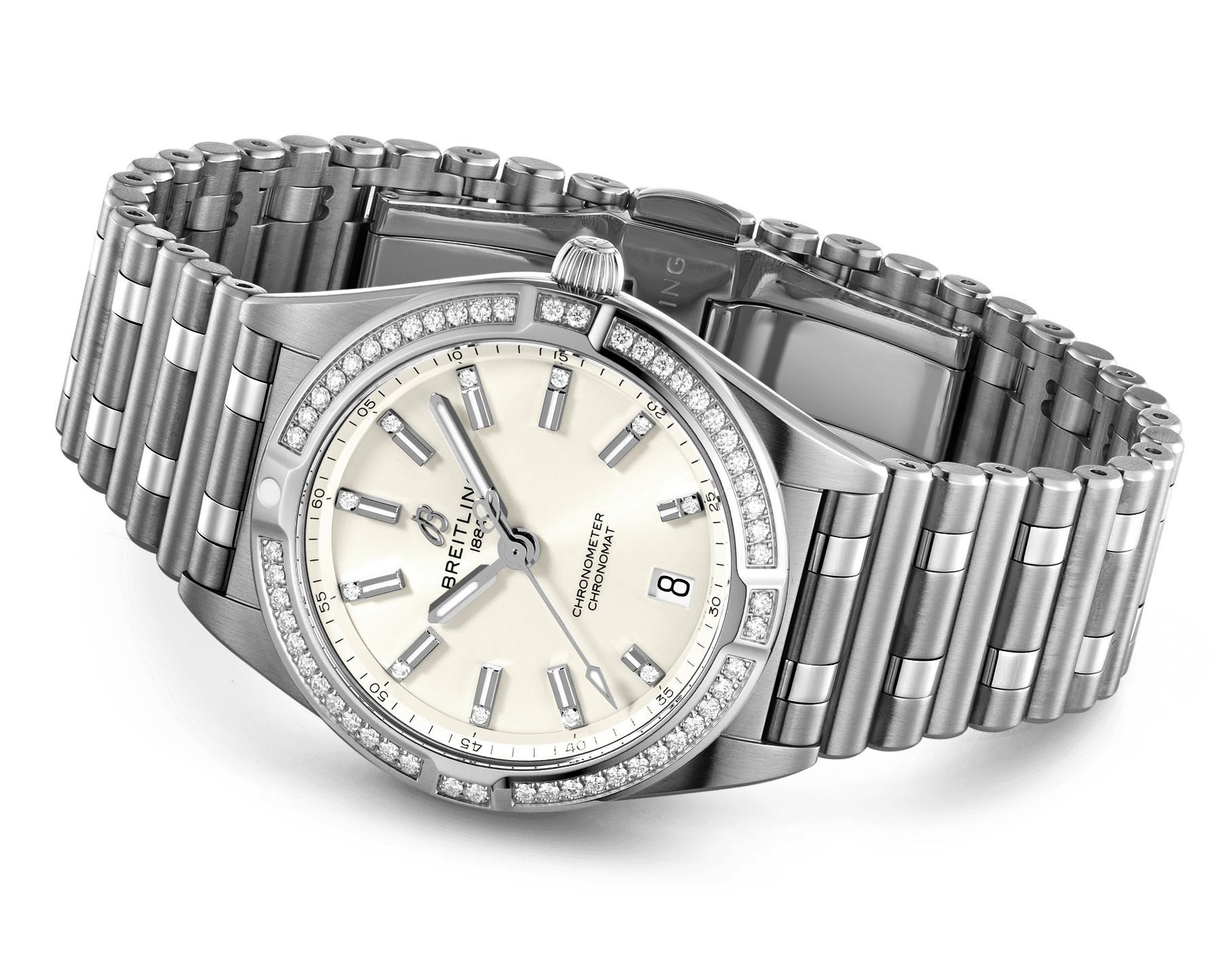 Breitling Chronomat  White Dial 32 mm Quartz Watch For Women - 4