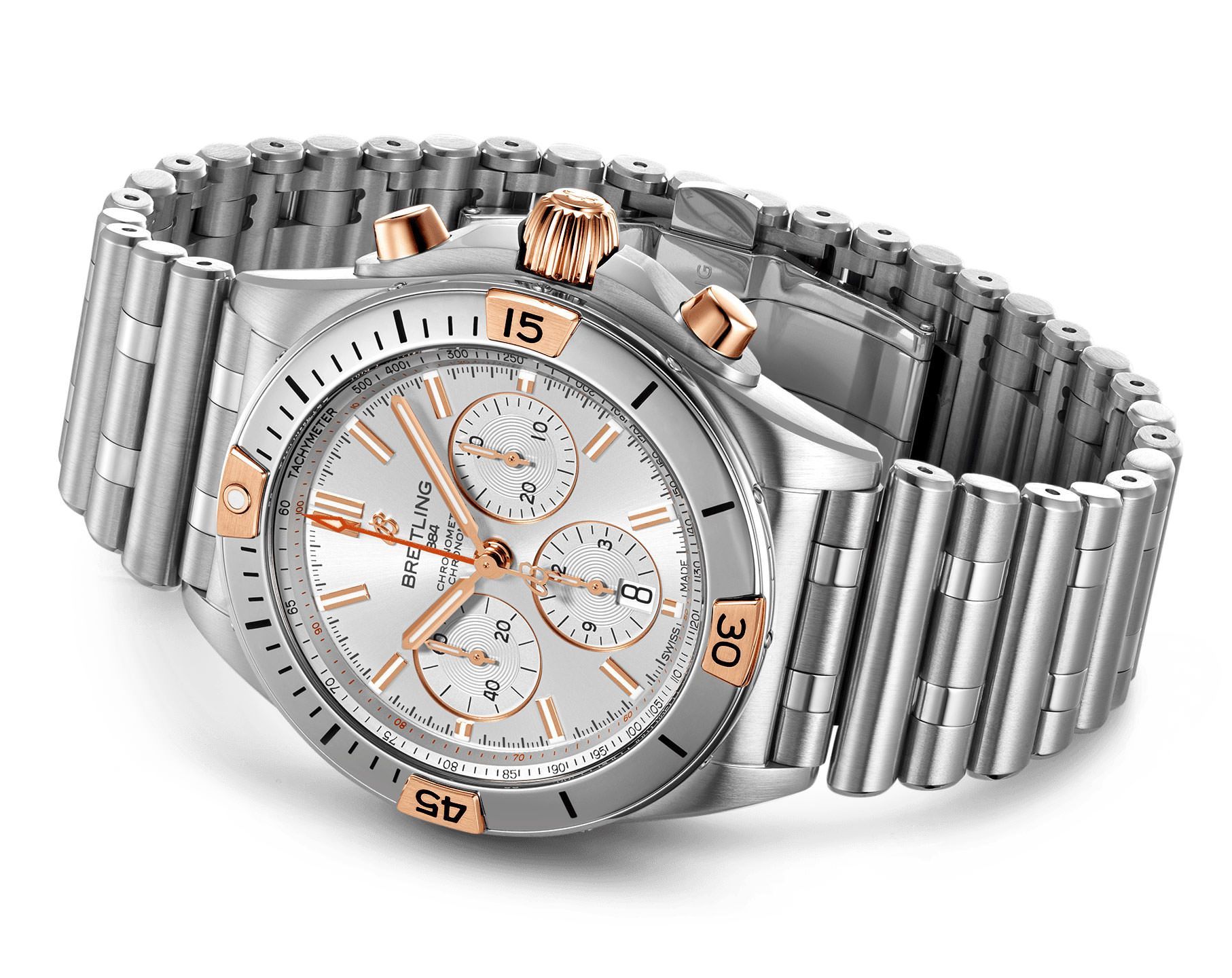 Breitling  42 mm Watch in Silver Dial For Men - 3