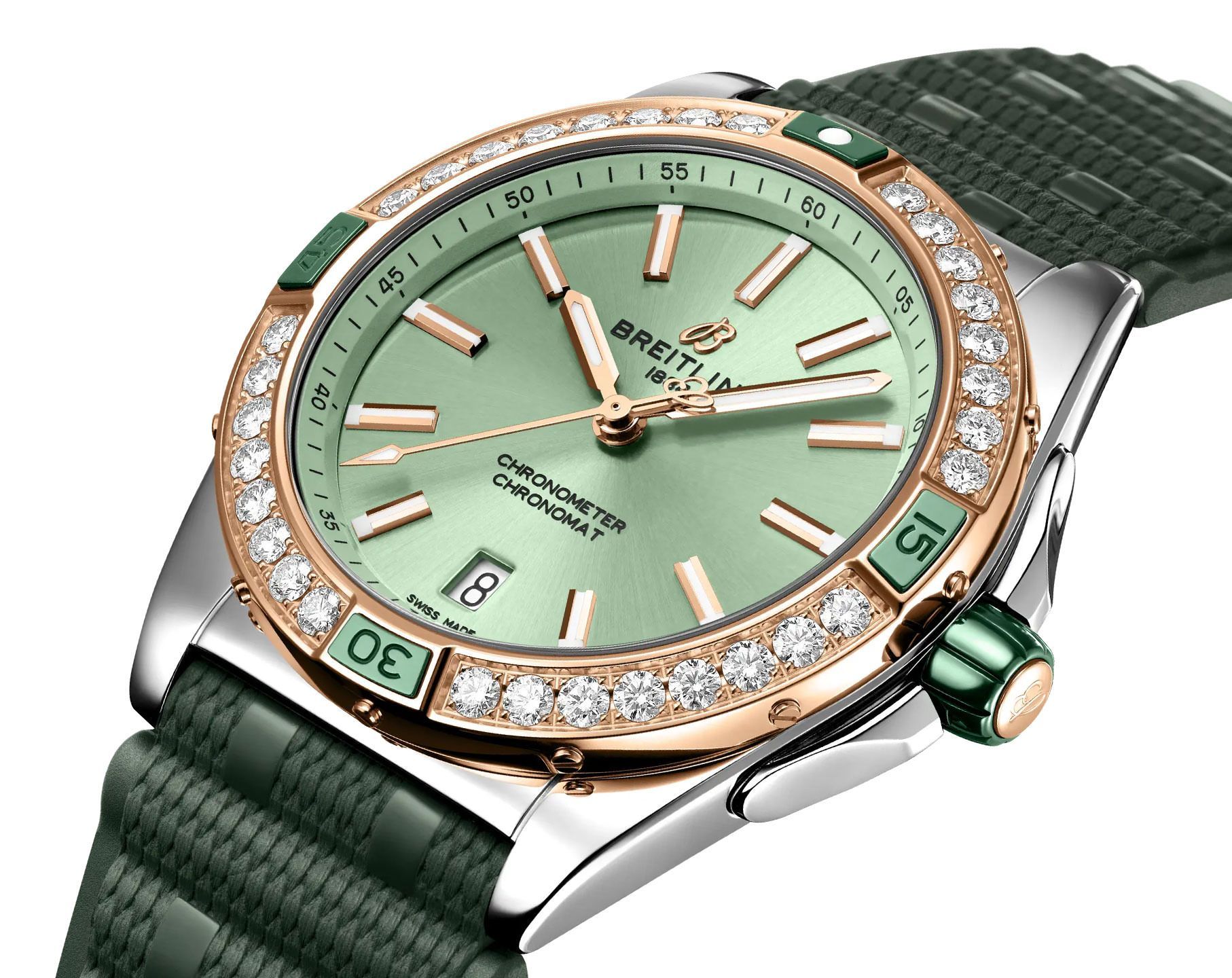 Breitling Chronomat  Green Dial 38 mm Automatic Watch For Men - 4