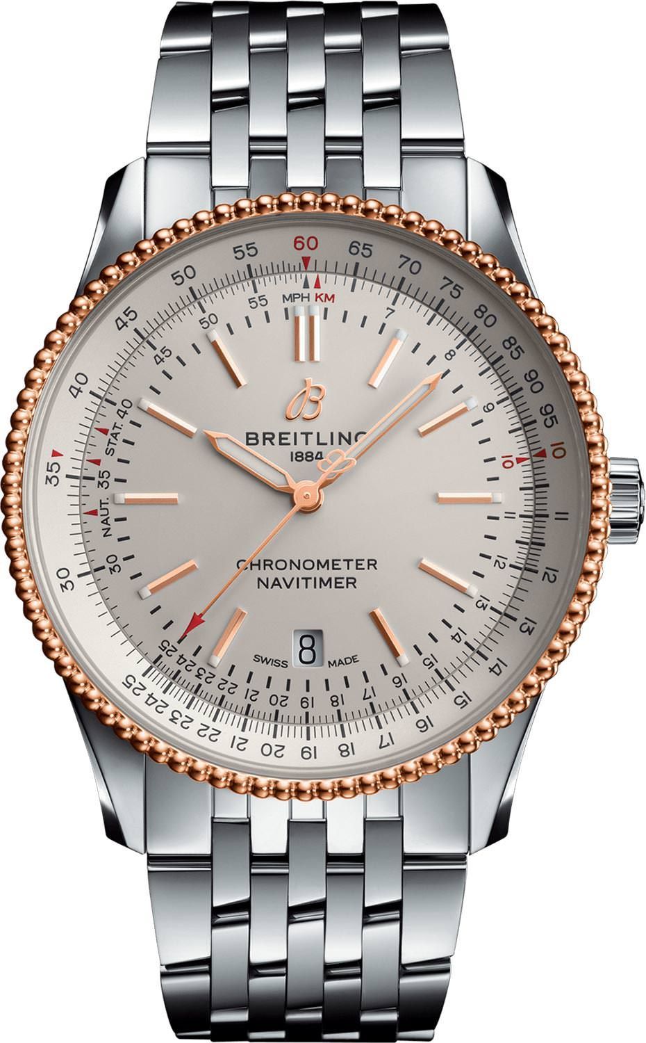 Breitling  41 mm Watch in Silver Dial For Men - 1
