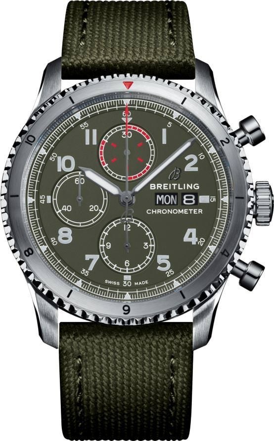 Breitling  43 mm Watch in Green Dial For Men - 1