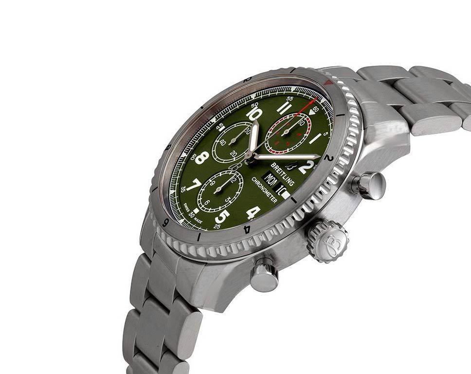 Breitling  43 mm Watch in Green Dial For Men - 2