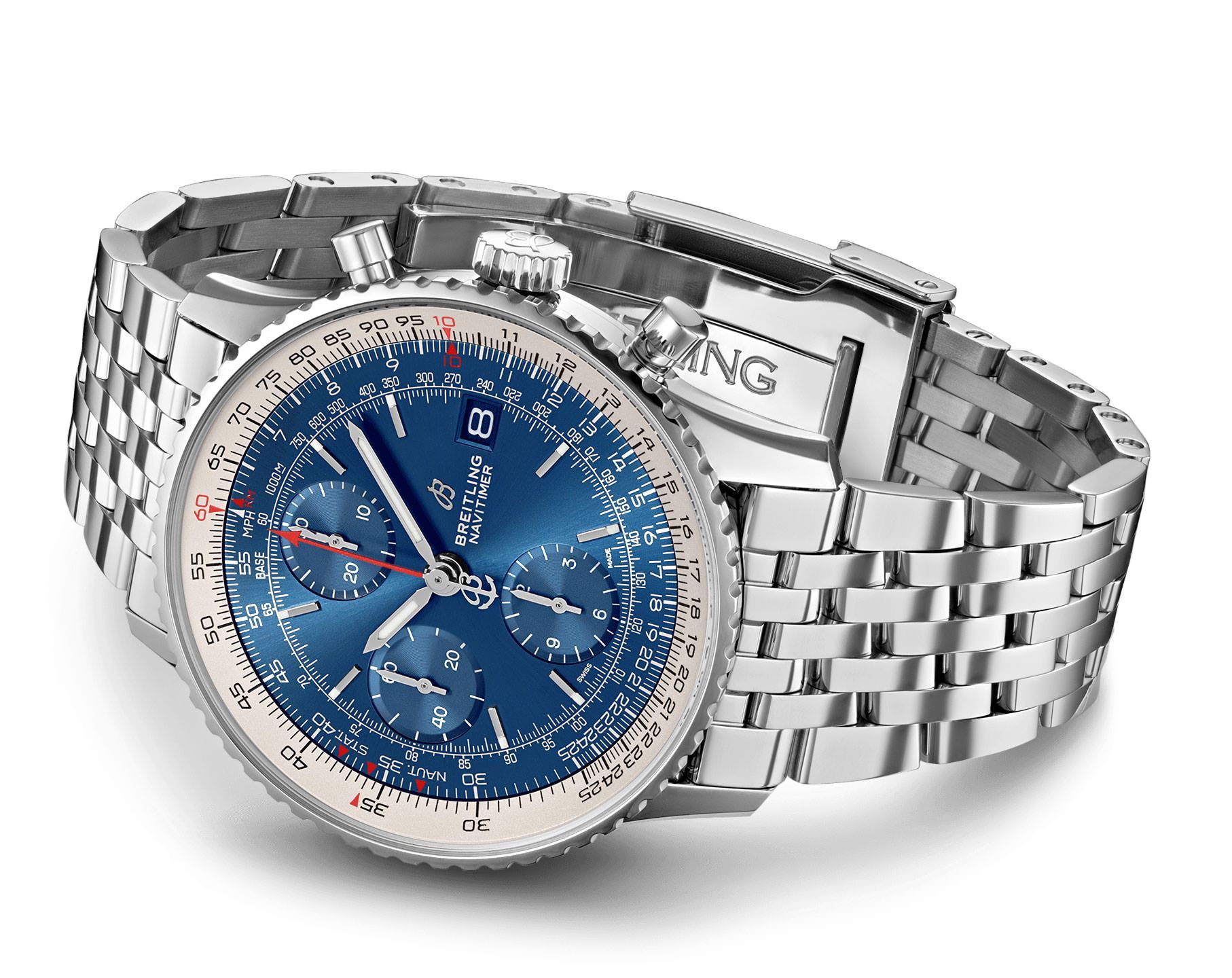 Breitling  41 mm Watch in Blue Dial For Men - 4