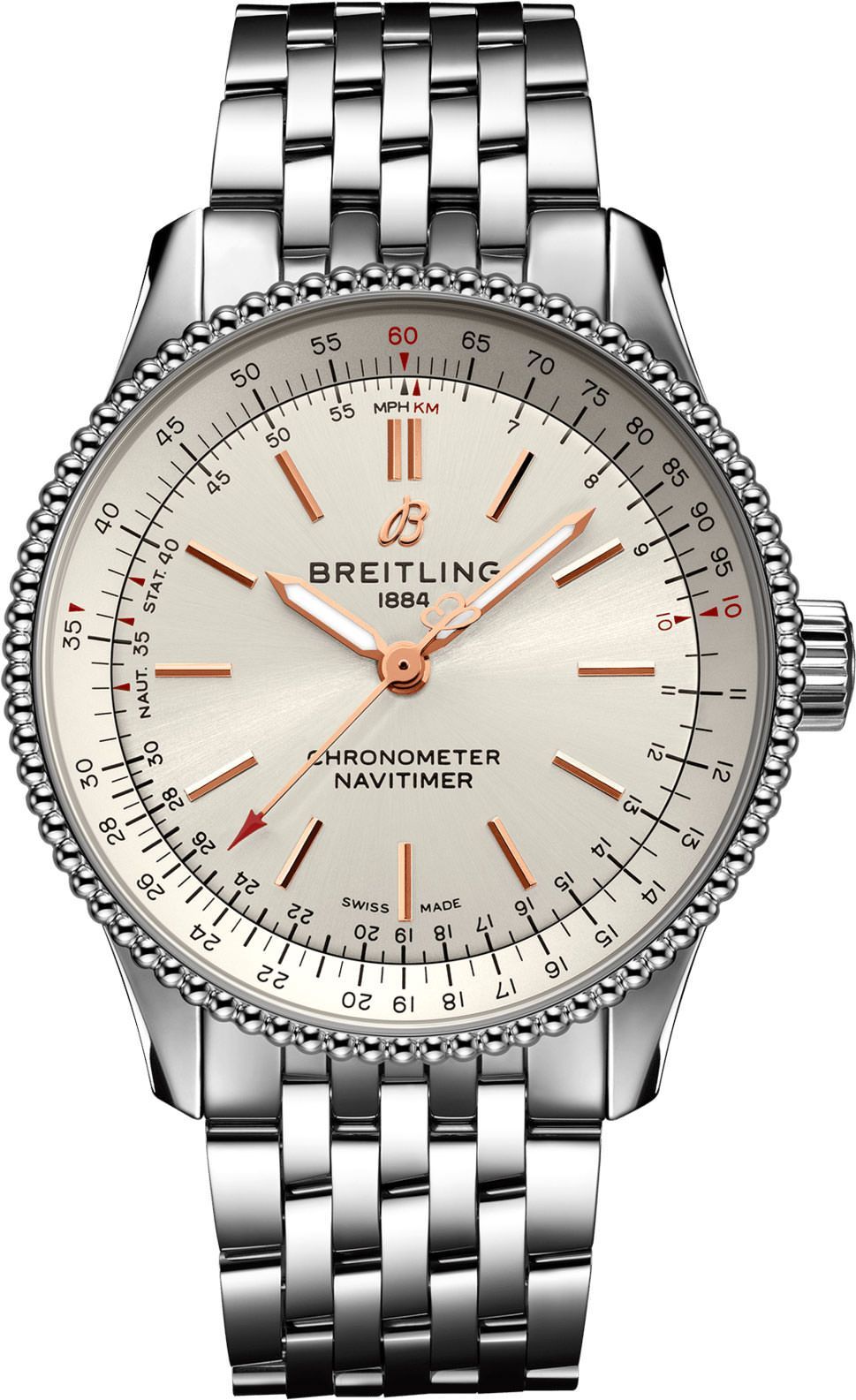 Breitling  35 mm Watch in Silver Dial For Women - 1