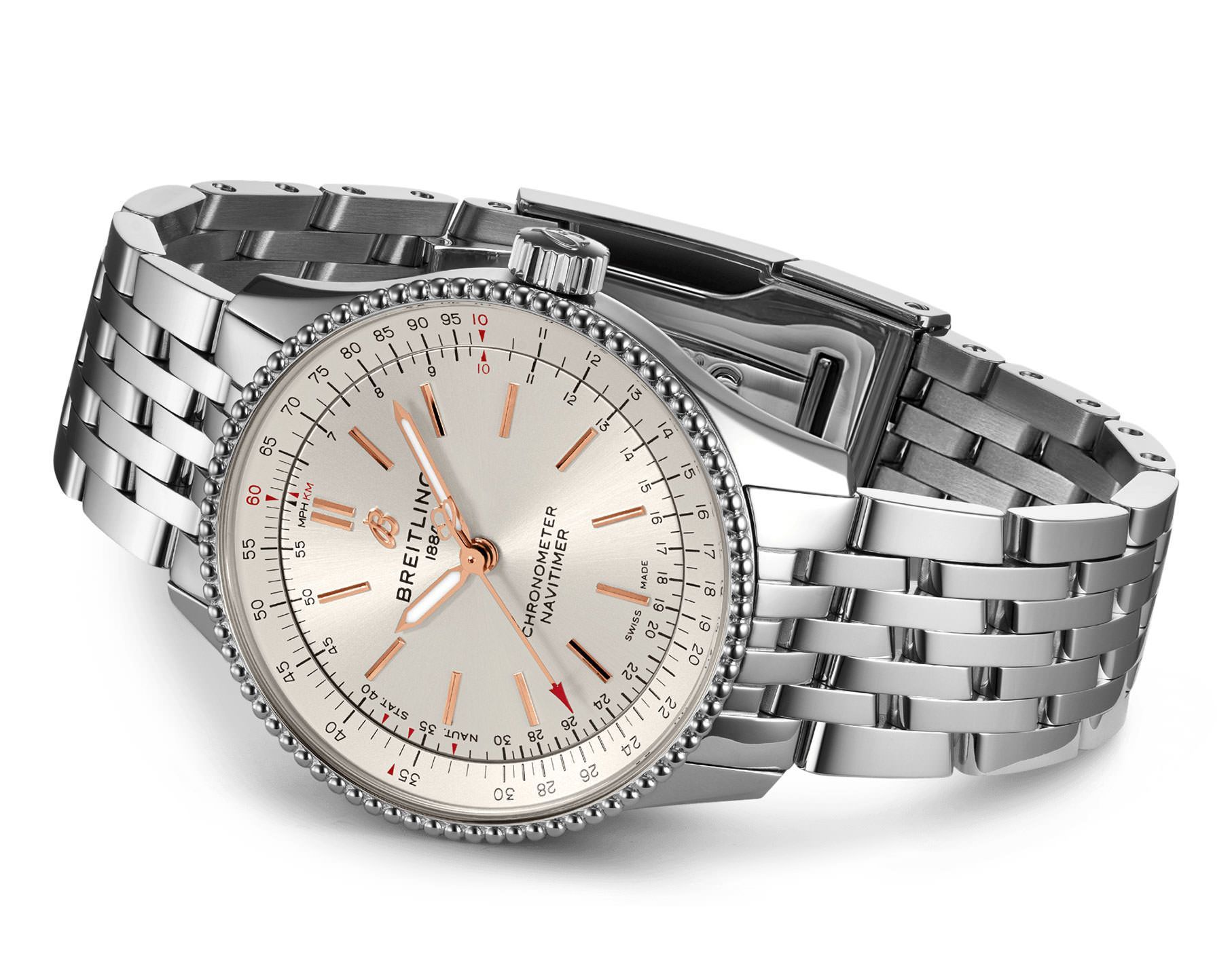 Breitling  35 mm Watch in Silver Dial For Women - 4