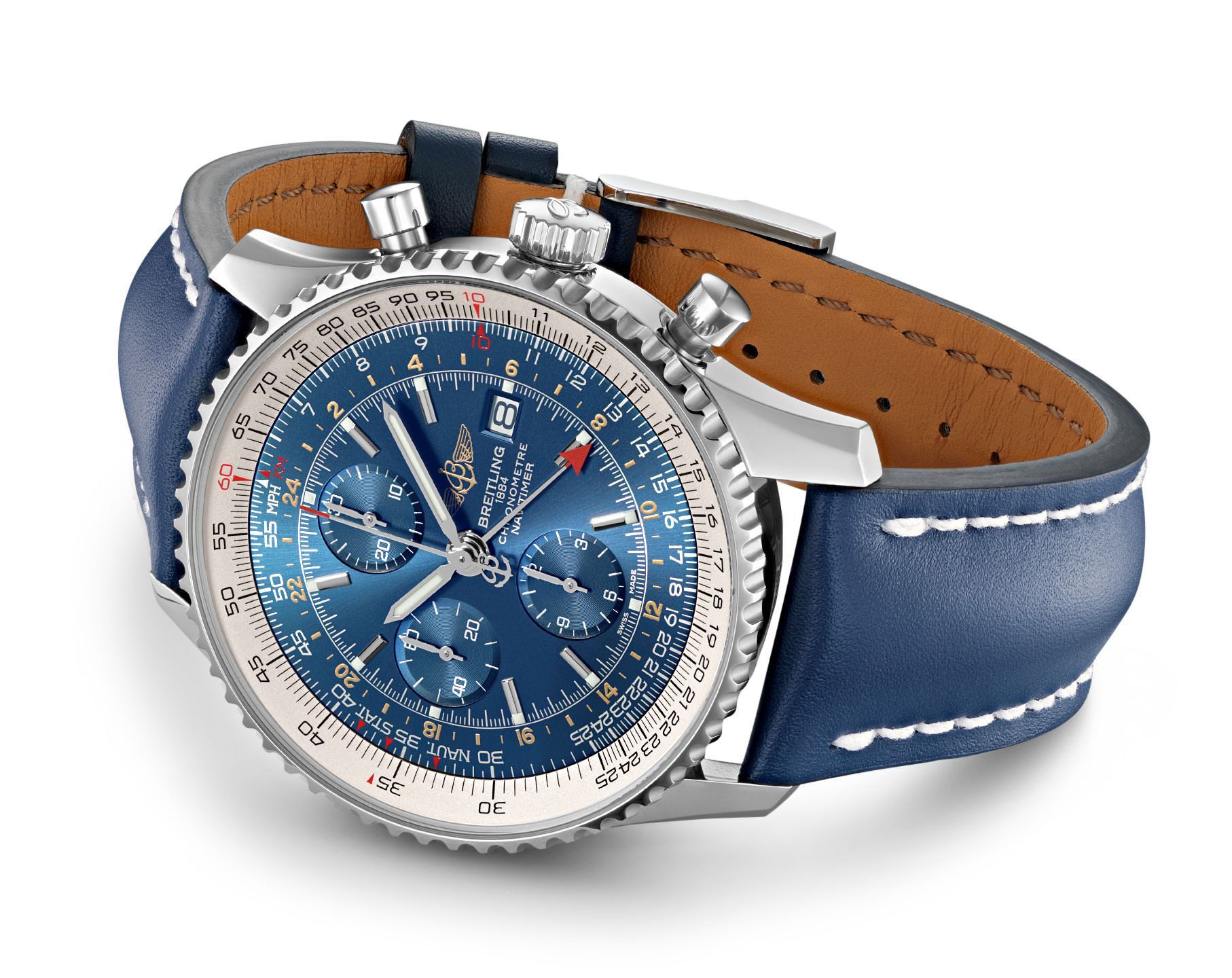 Breitling  46 mm Watch in Blue Dial For Men - 4