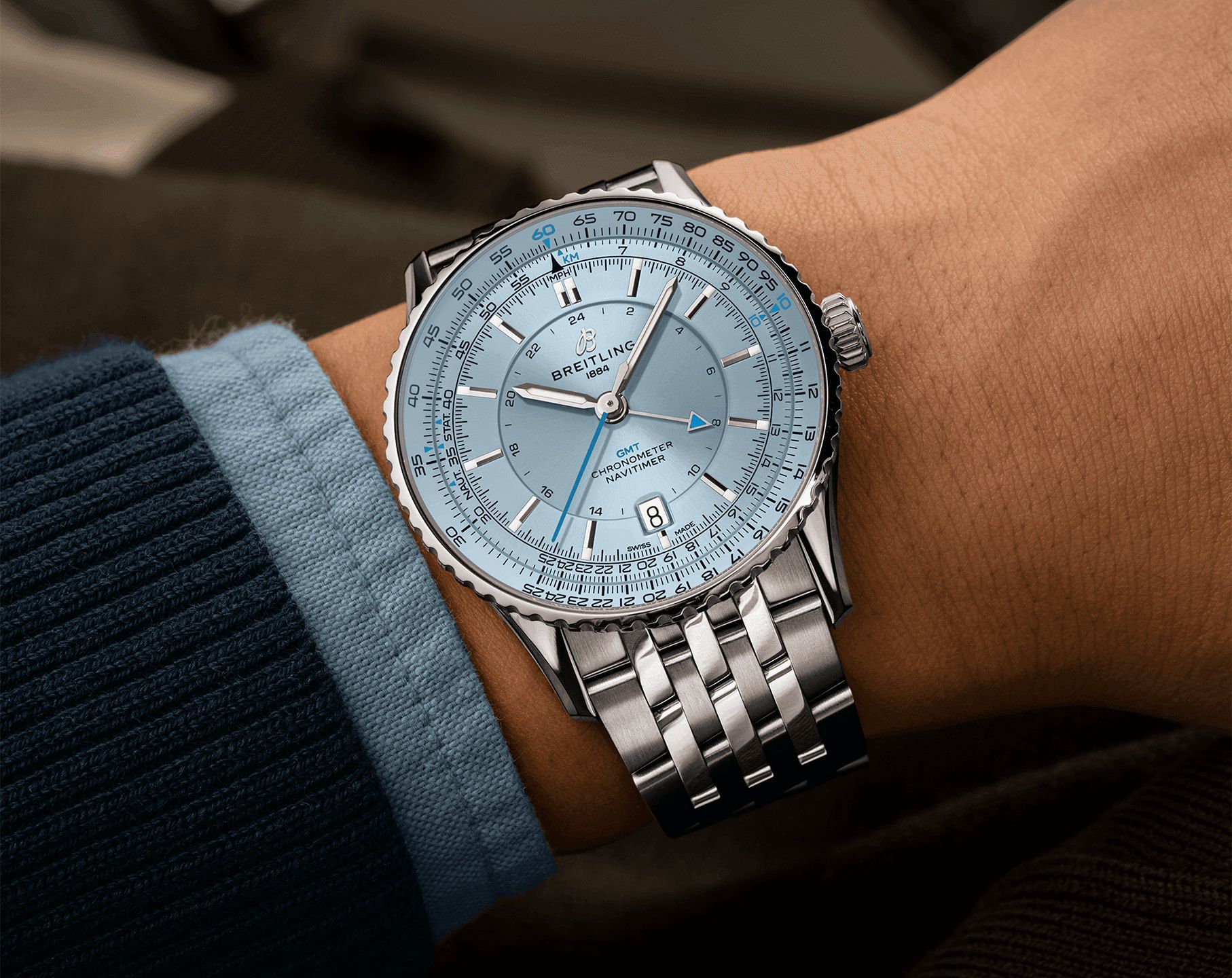 Breitling Navitimer  Blue Dial 41 mm Automatic Watch For Men - 3