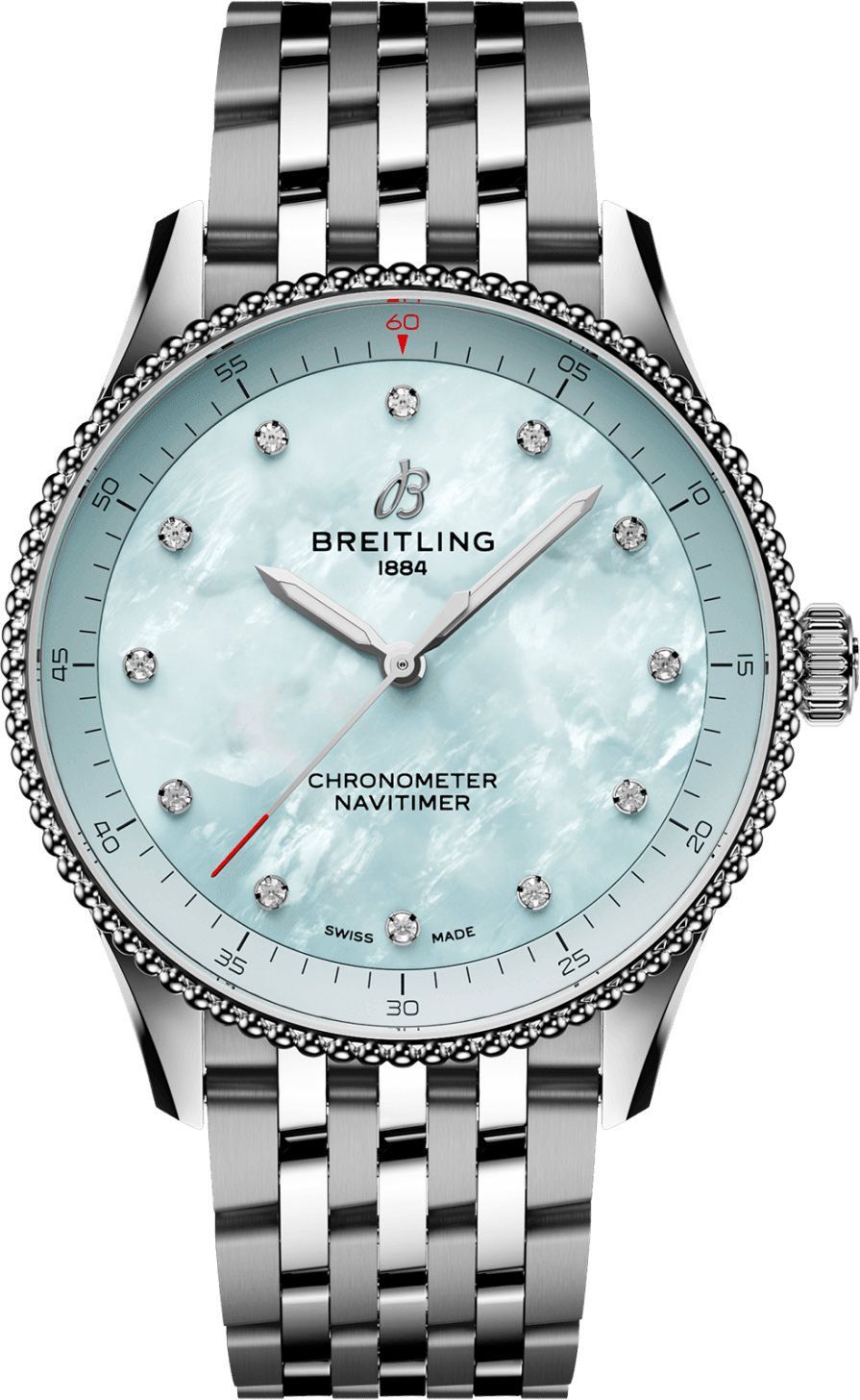 Breitling Navitimer  Blue MOP Dial 32 mm Thermocompensated SuperQuartz™ Watch For Women - 1