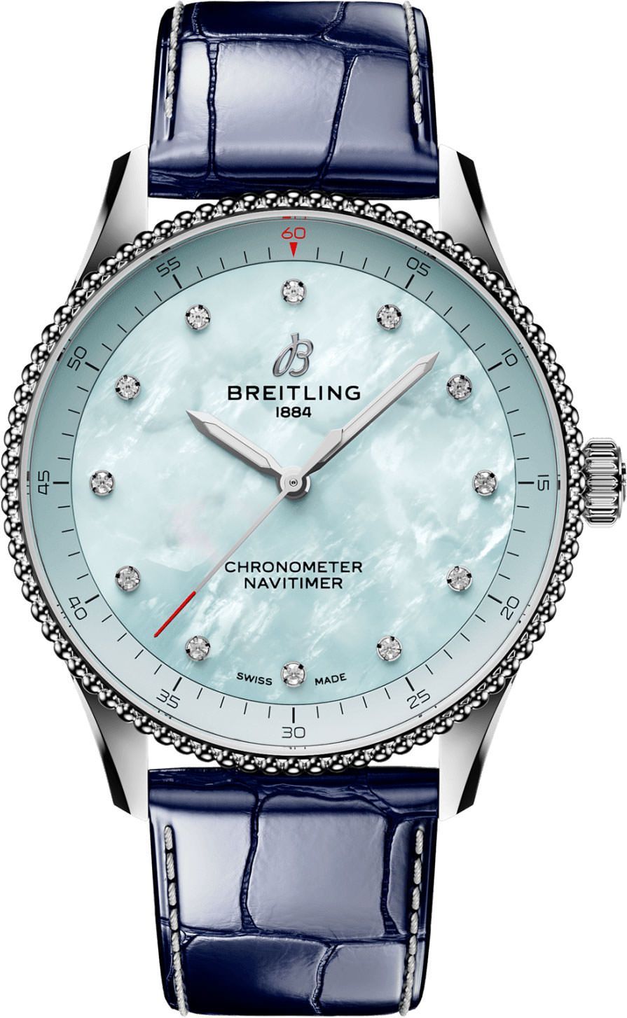 Breitling Navitimer  Blue MOP Dial 32 mm Quartz Watch For Women - 1