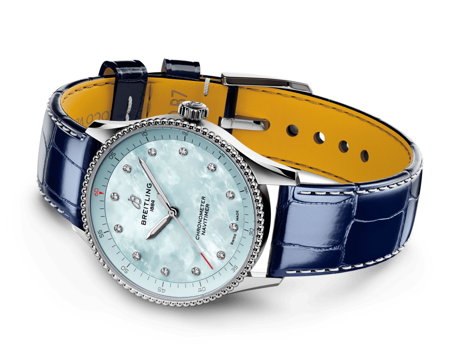Breitling Navitimer  Blue MOP Dial 32 mm Quartz Watch For Women - 5