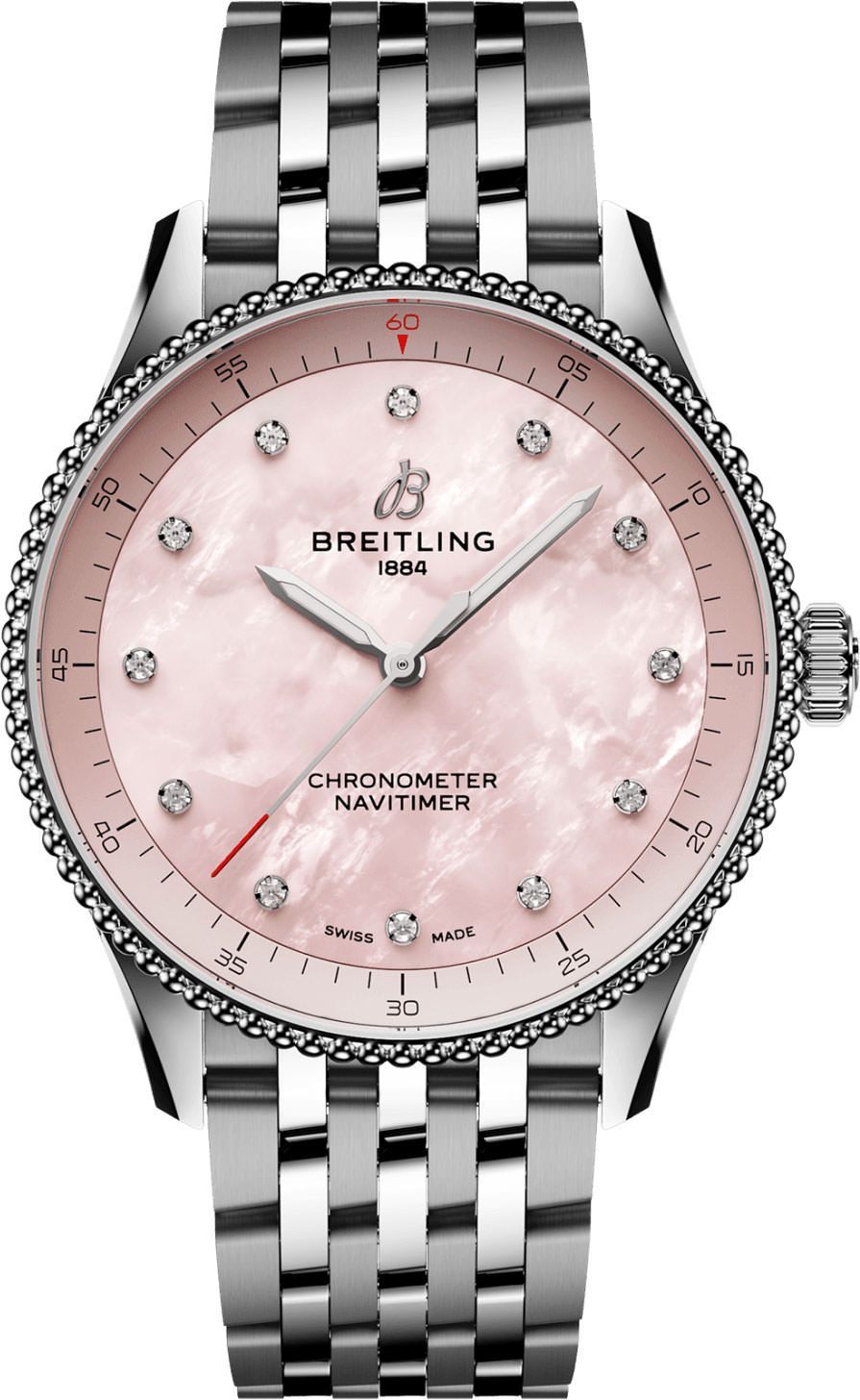 Breitling Navitimer  Pink MOP Dial 32 mm Quartz Watch For Women - 1