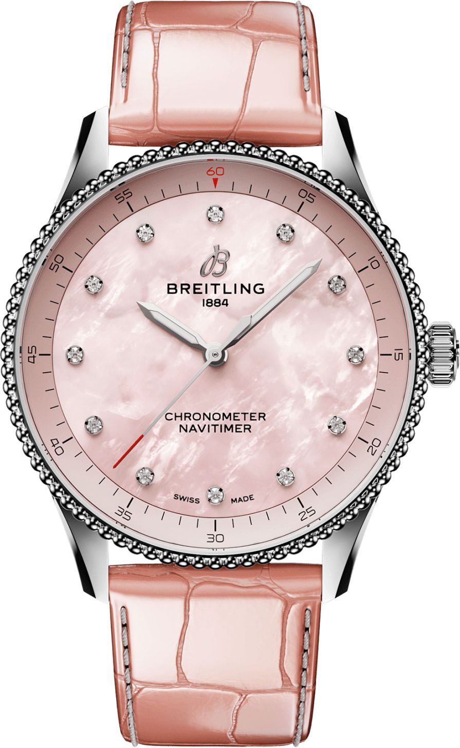 Breitling Navitimer  Pink MOP Dial 32 mm Quartz Watch For Women - 1
