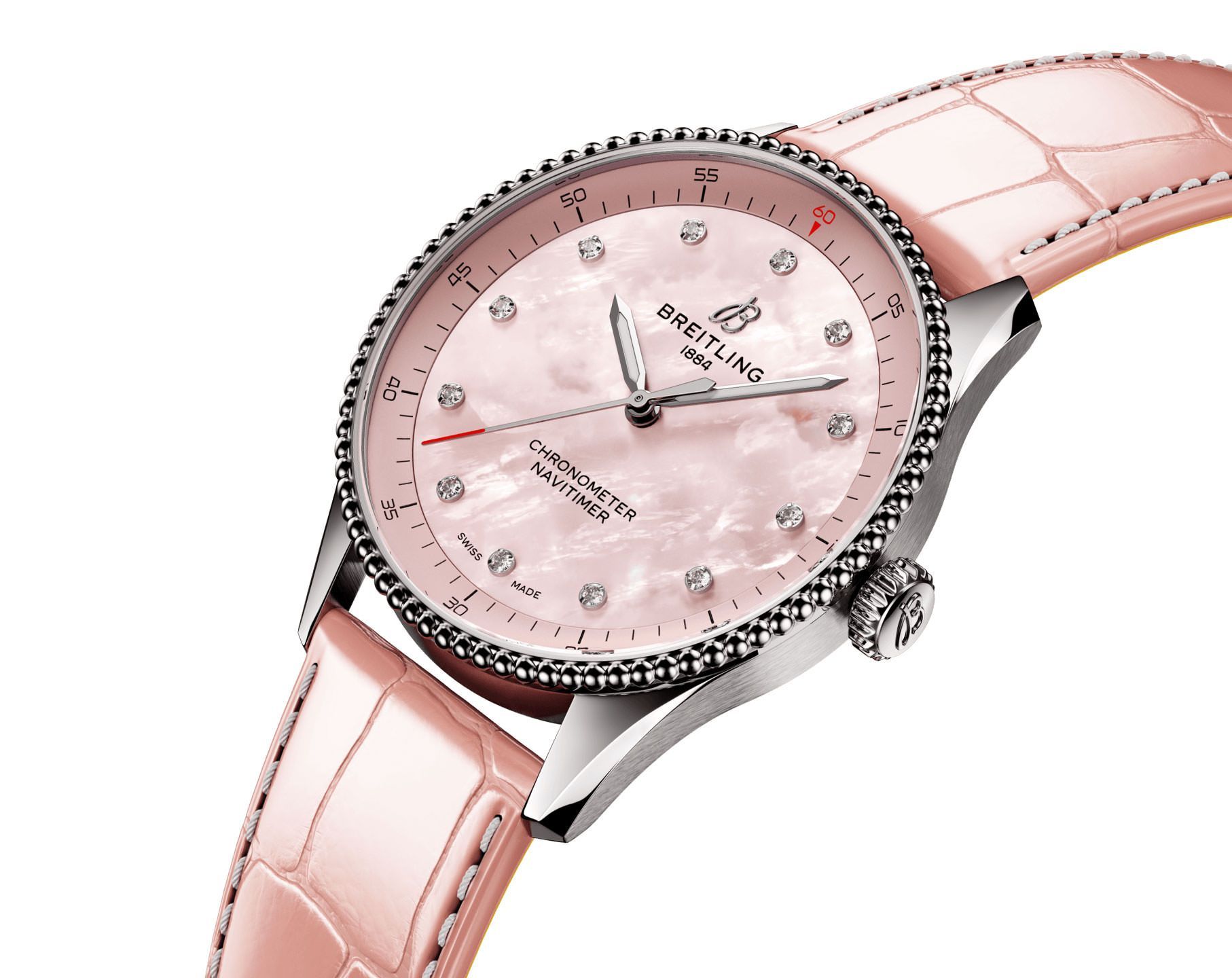 Breitling Navitimer  Pink MOP Dial 32 mm Quartz Watch For Women - 3