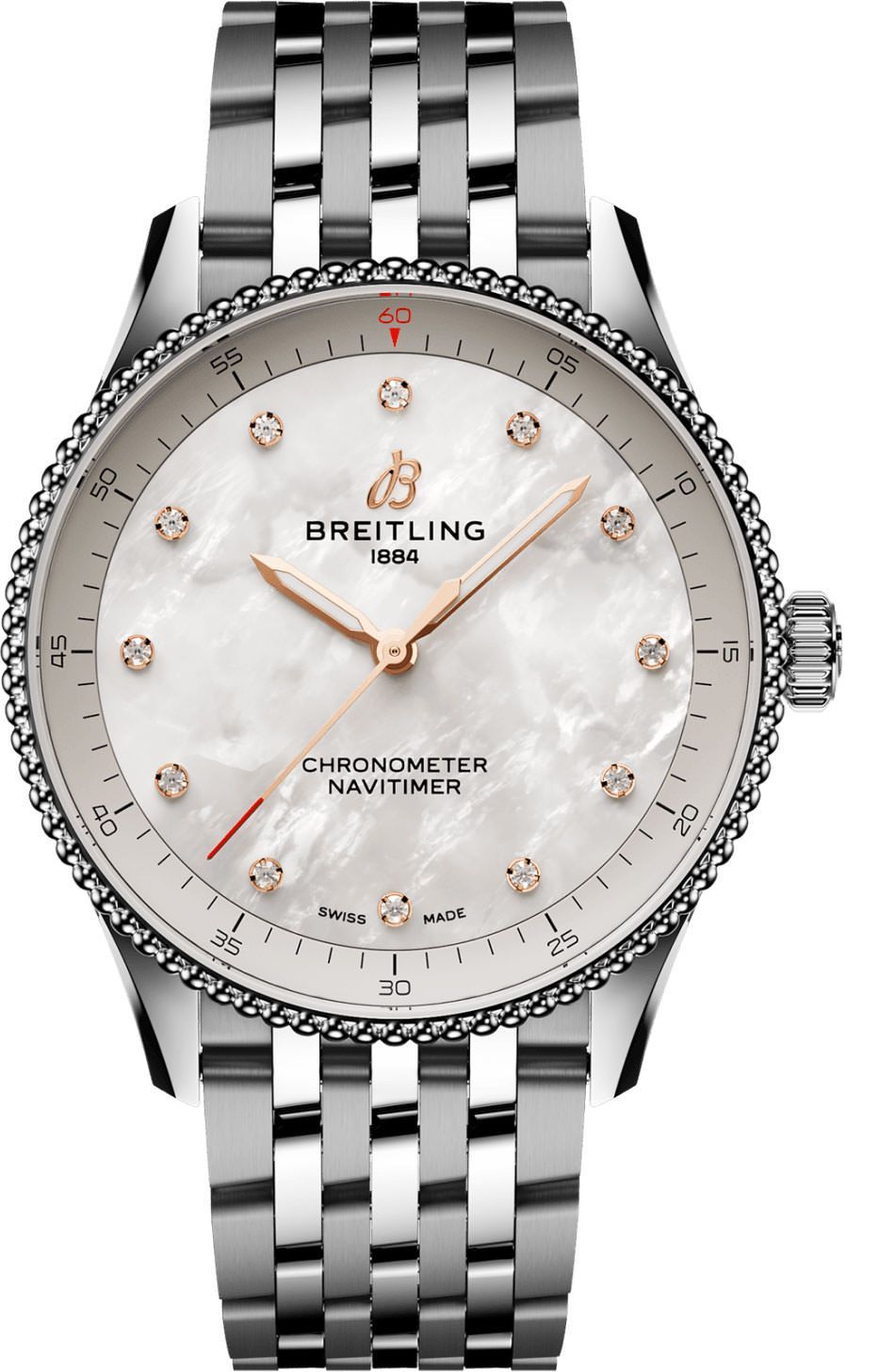 Breitling Navitimer  White MOP Dial 32 mm Quartz Watch For Women - 1
