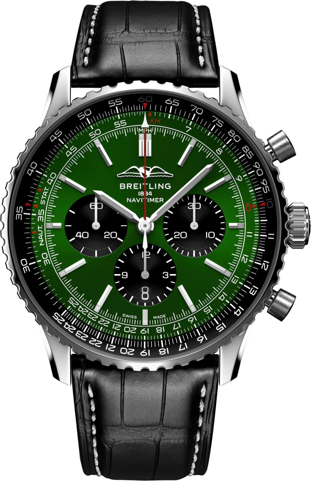 Breitling Navitimer  Green Dial 46 mm Automatic Watch For Men - 1