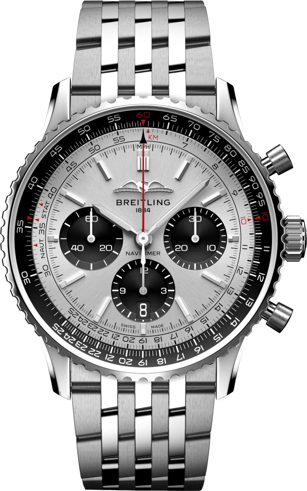 Breitling Navitimer  Silver Dial 43 mm Automatic Watch For Men - 1