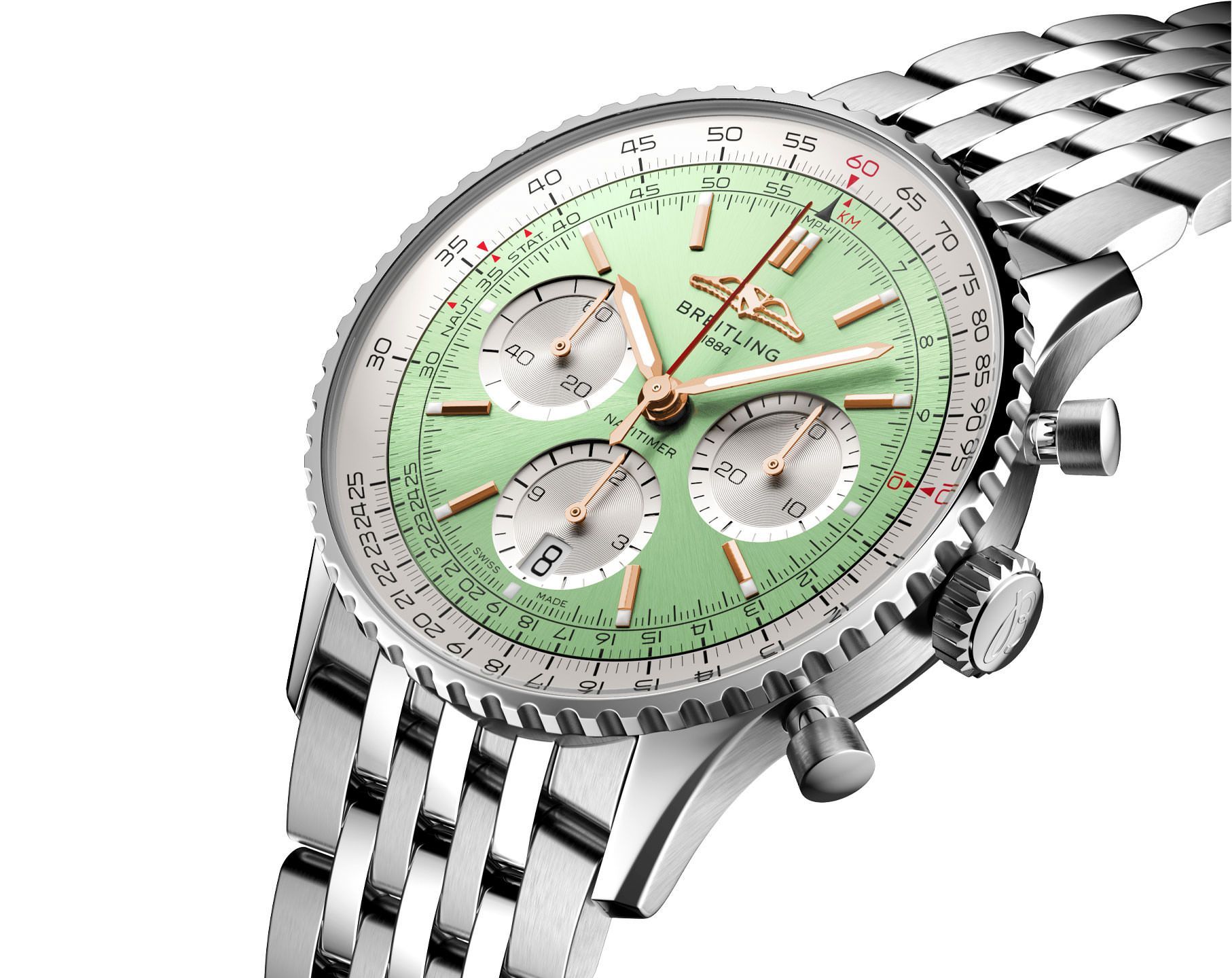 Breitling Navitimer  Green Dial 41 mm Automatic Watch For Men - 3