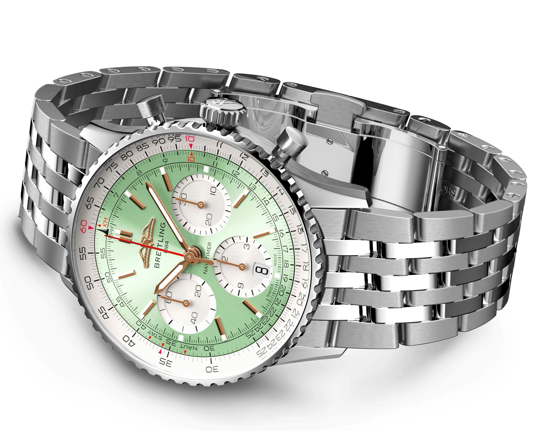 Breitling Navitimer  Green Dial 41 mm Automatic Watch For Men - 4