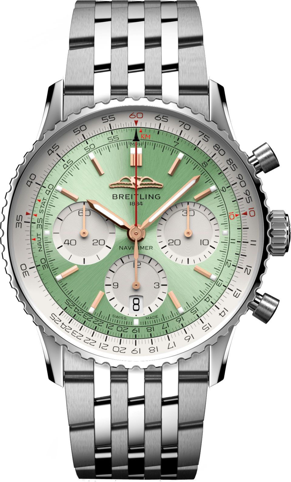 Breitling Navitimer  Green Dial 41 mm Automatic Watch For Men - 1