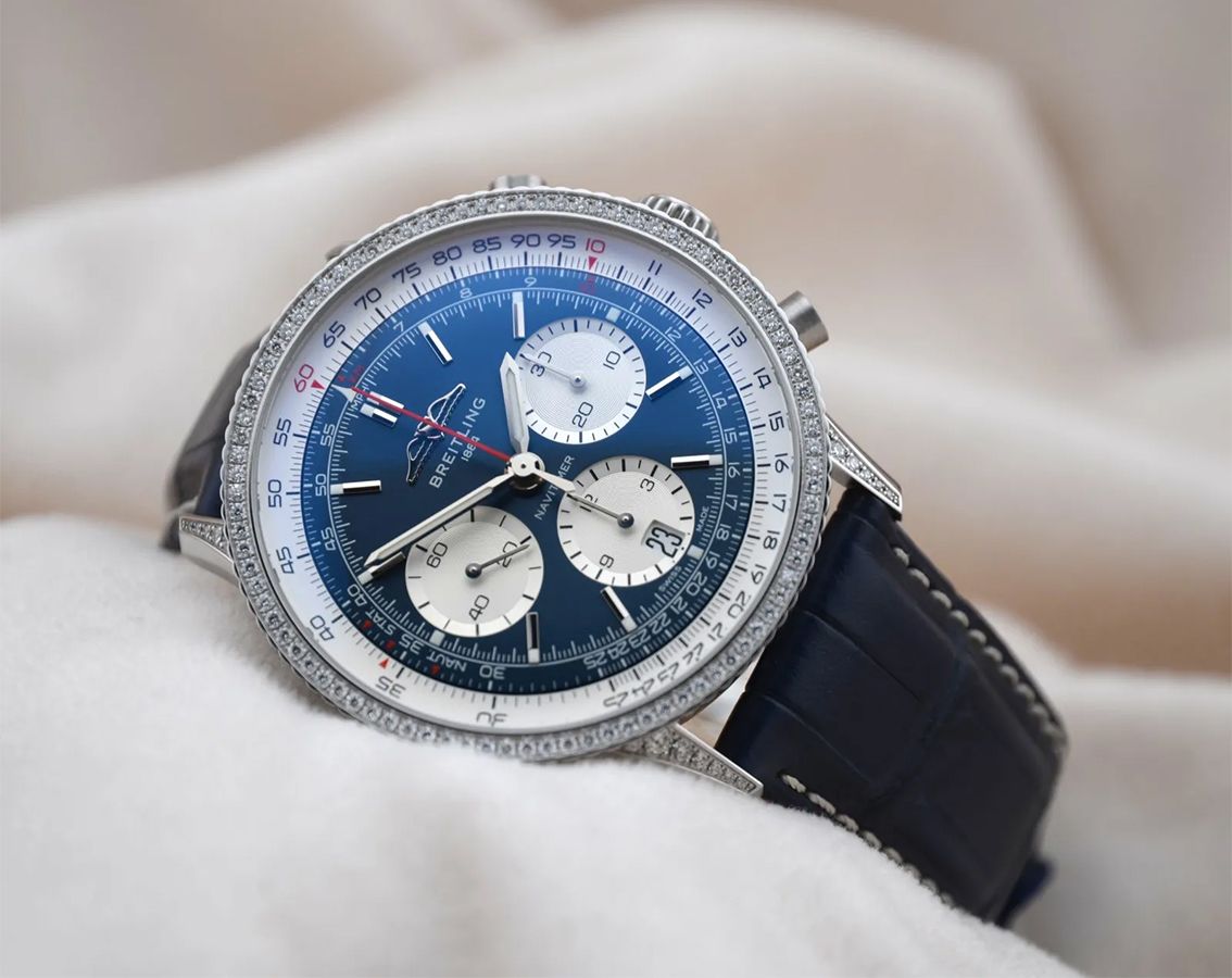 Breitling Navitimer Automatic Women Watches in Round case Blue Dial