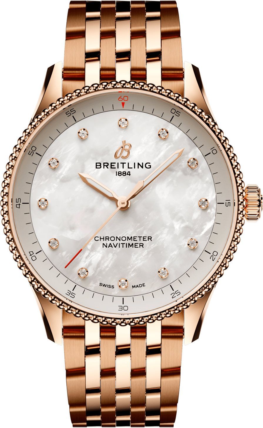 Breitling Navitimer  White MOP Dial 35 mm Thermocompensated SuperQuartz™ Watch For Women - 1