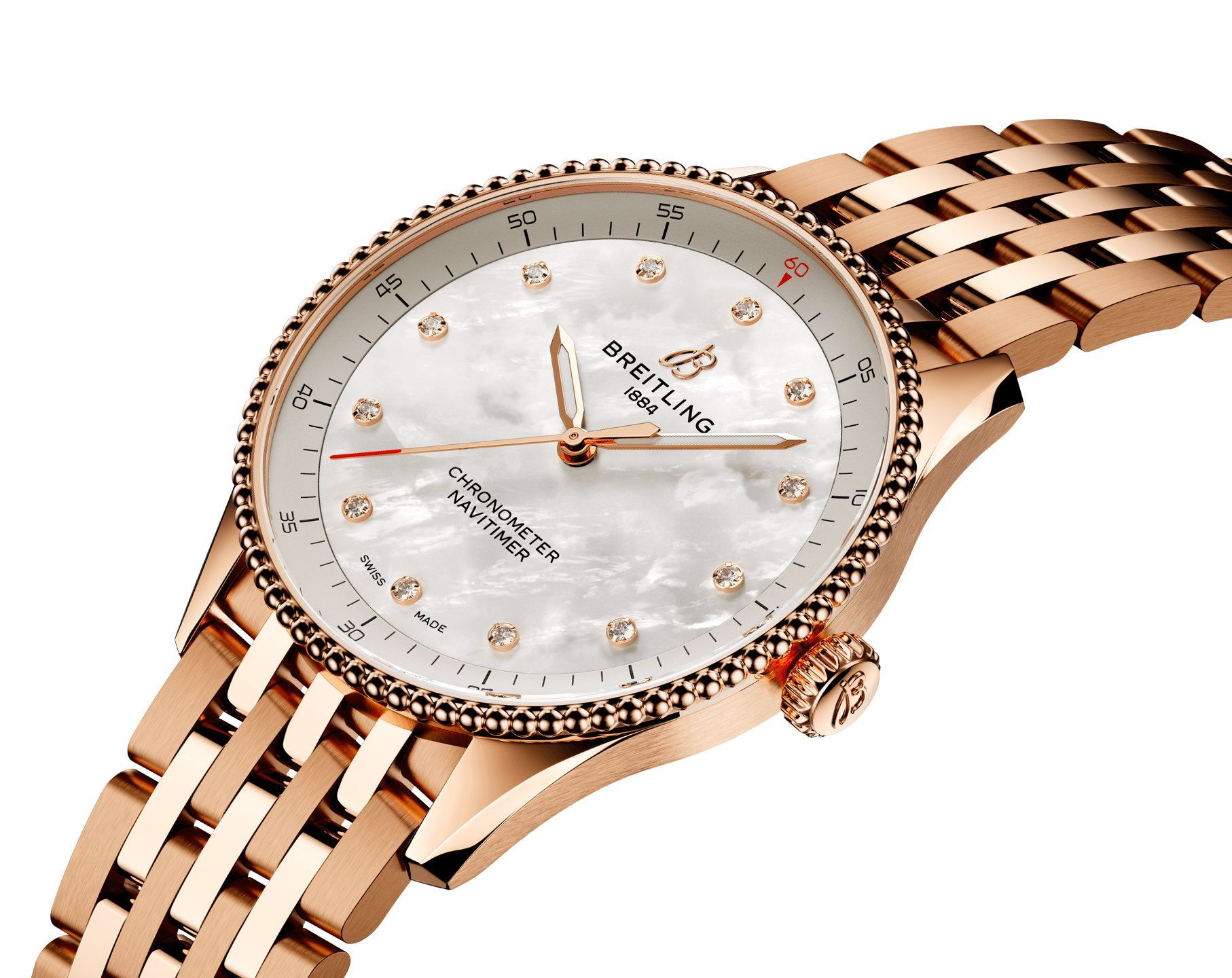 Breitling Navitimer  White MOP Dial 35 mm Thermocompensated SuperQuartz™ Watch For Women - 6