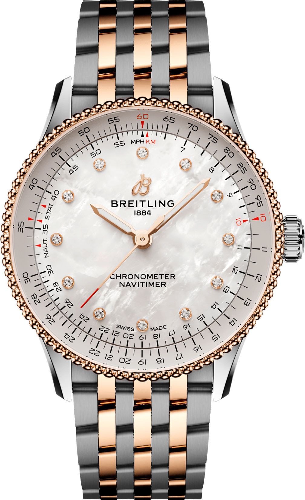 Breitling Navitimer  White MOP Dial 36 mm Automatic Watch For Women - 1