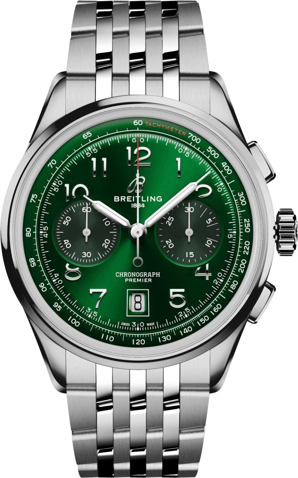 Breitling Premier  Green Dial 42 mm Automatic Watch For Men - 1