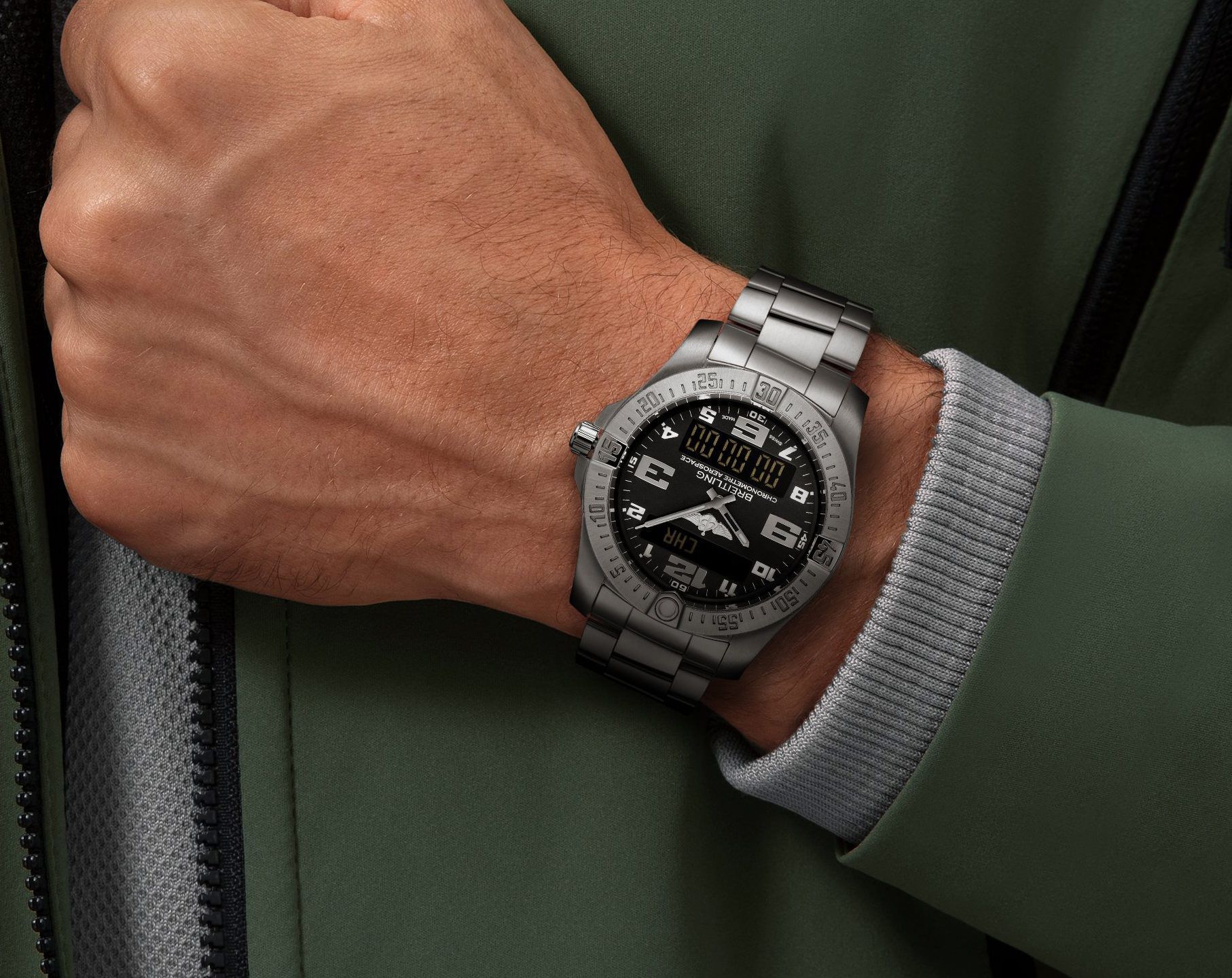 Breitling Professional  Black Dial 43 mm SuperQuartz™ Watch For Men - 3