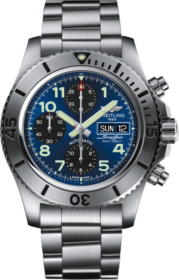 Breitling Superocean Superocean Chronograph Steelfish Blue Dial 44 mm Automatic Watch For Men - 1