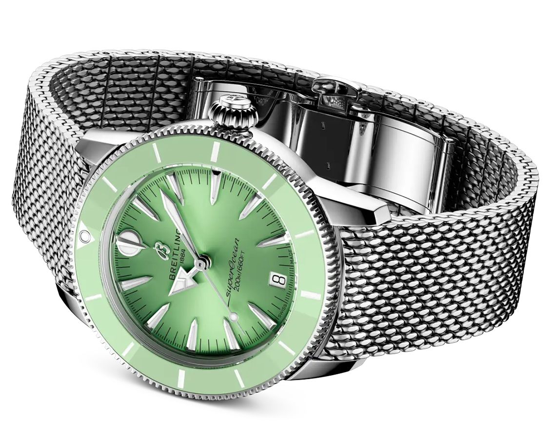 Heritage B20 Automatic Breitling Superocean Green Dial Breitling