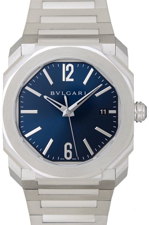 BVLGARI Octo  Blue Dial 38 mm Automatic Watch For Men - 1