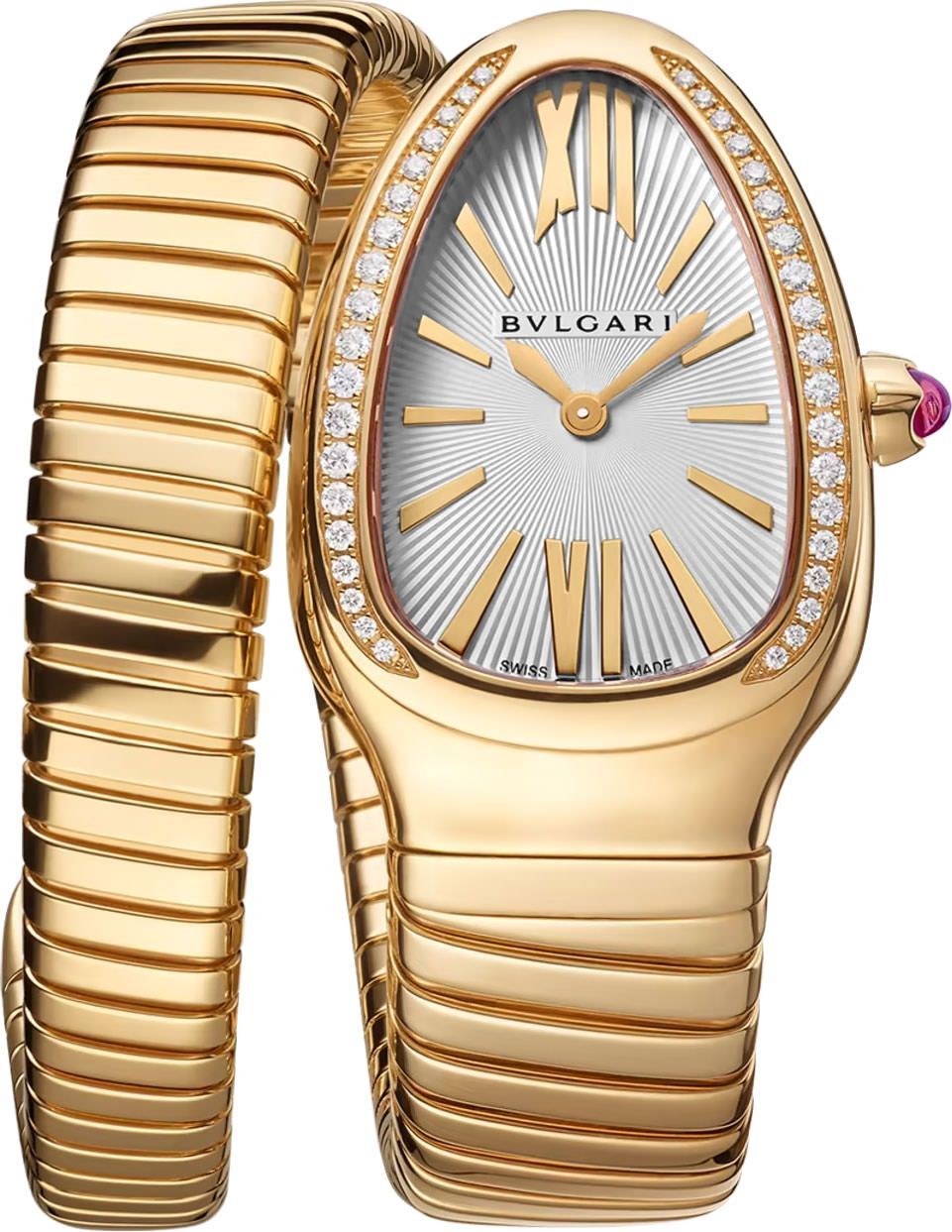 BVLGARI Serpenti Tubogas Silver Dial 35 mm Quartz Watch For Women - 1