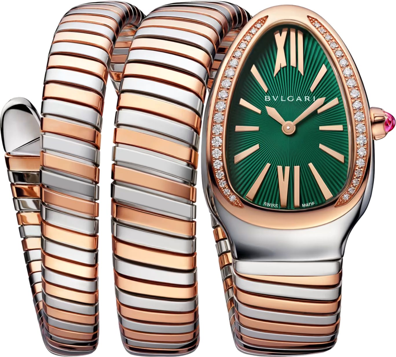 BVLGARI Serpenti Quartz Women Watches in Drop case Green Dial - Main Image