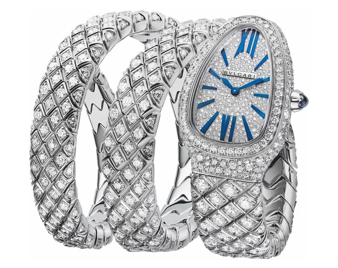 BVLGARI Serpenti Spiga Diamond pavé Dial 35 mm Quartz Watch For Women - 5