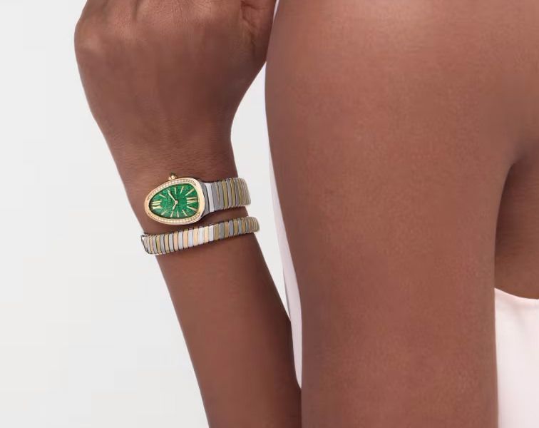 BVLGARI Serpenti Tubogas Green Dial 35 mm Quartz Watch For Women - 5