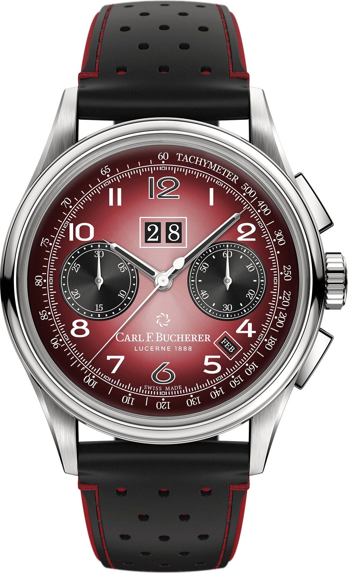 Carl F. Bucherer Heritage Bicompax Annual Red Dial 41 mm Automatic Watch For Men - 1