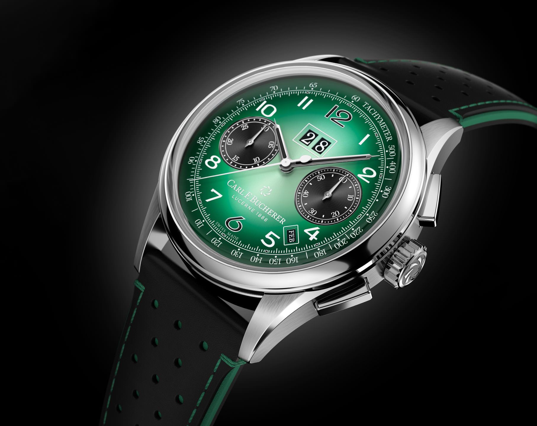 Carl F. Bucherer Bicompax Annual 41 mm Watch in Green Dial For Men - 3