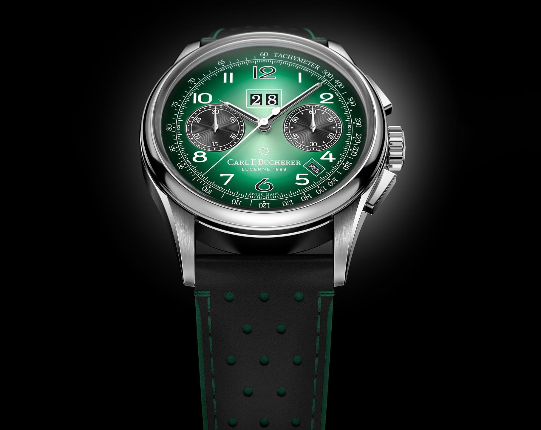 Carl F. Bucherer Bicompax Annual 41 mm Watch in Green Dial For Men - 5