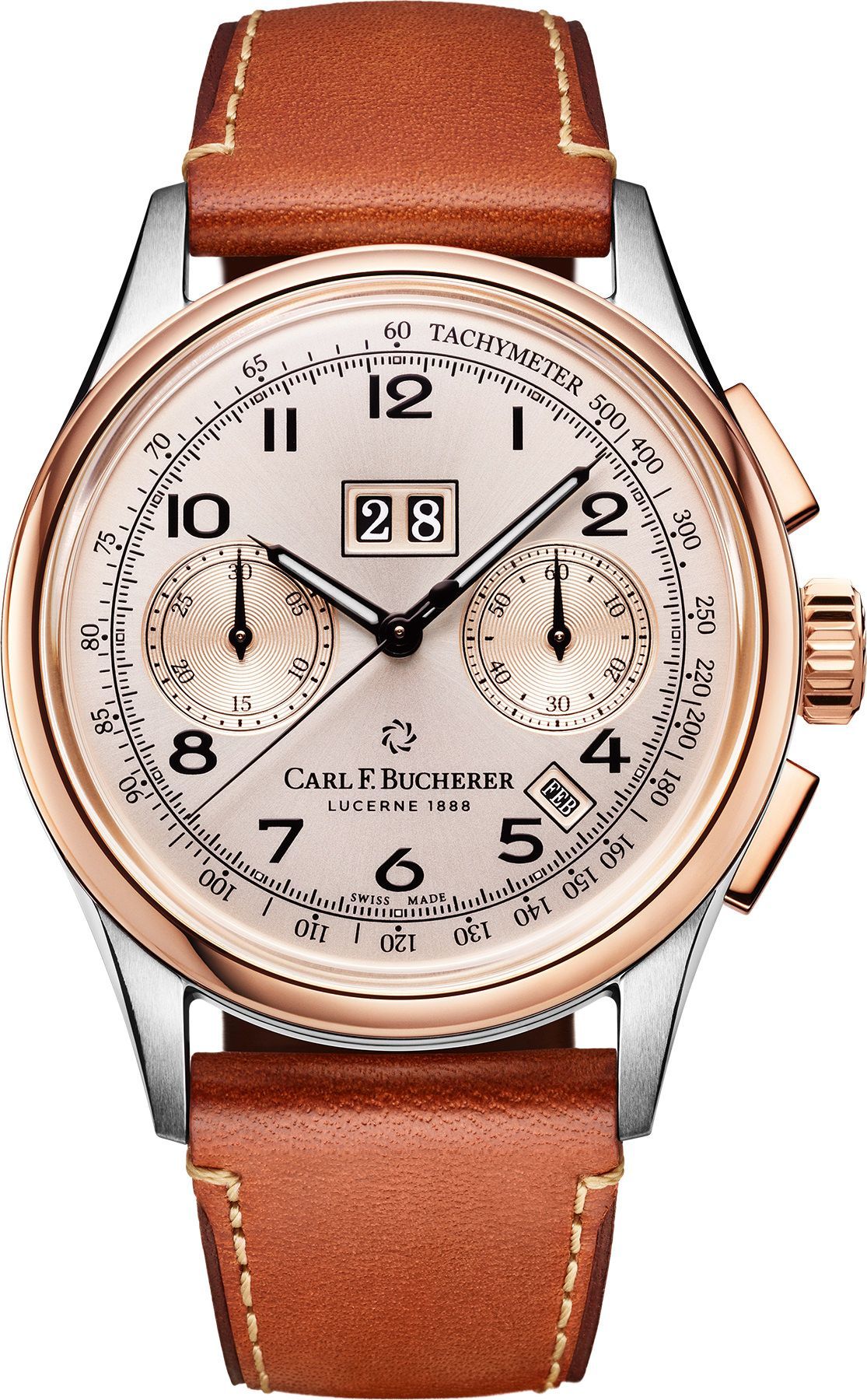 Carl F. Bucherer Bicompax Annual 41 mm Watch in Champagne Dial For Men - 1