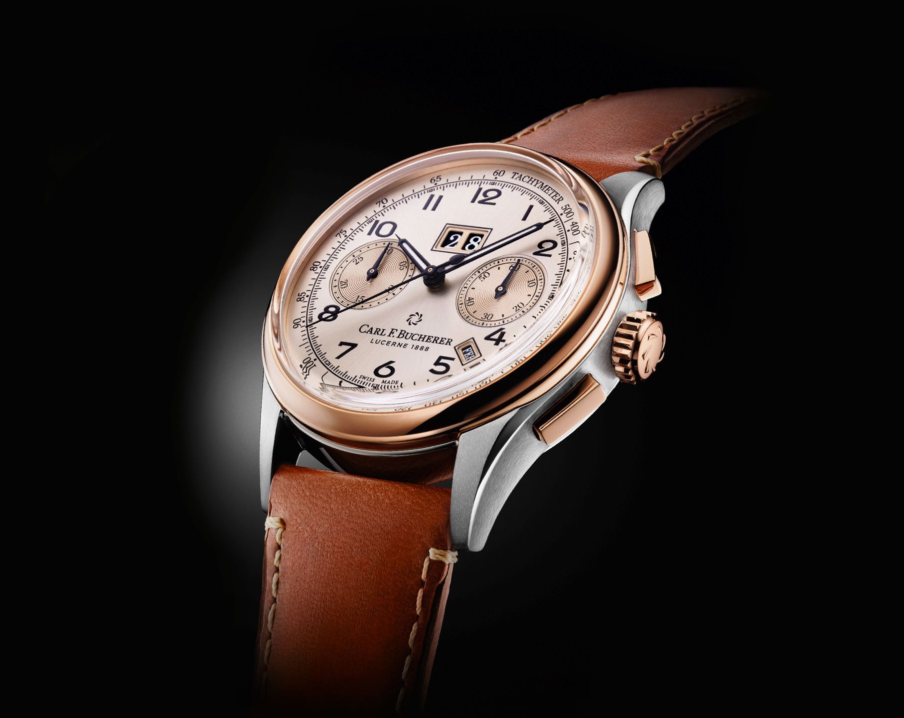 Carl F. Bucherer Bicompax Annual 41 mm Watch in Champagne Dial For Men - 2