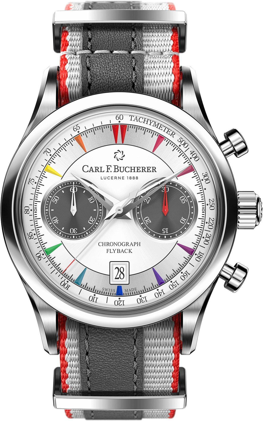 Carl F. Bucherer Manero Flyback Signature Silver Dial 43 mm Automatic Watch For Men - 1